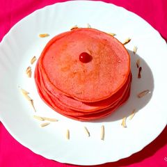 A picture of Rose Almond Pancakes.
