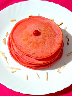 A picture of Rose Almond Pancakes.