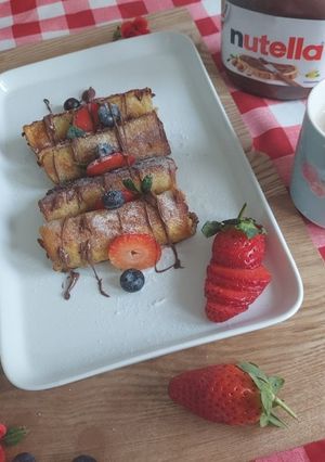 A picture of Nutella French toast roll ups.