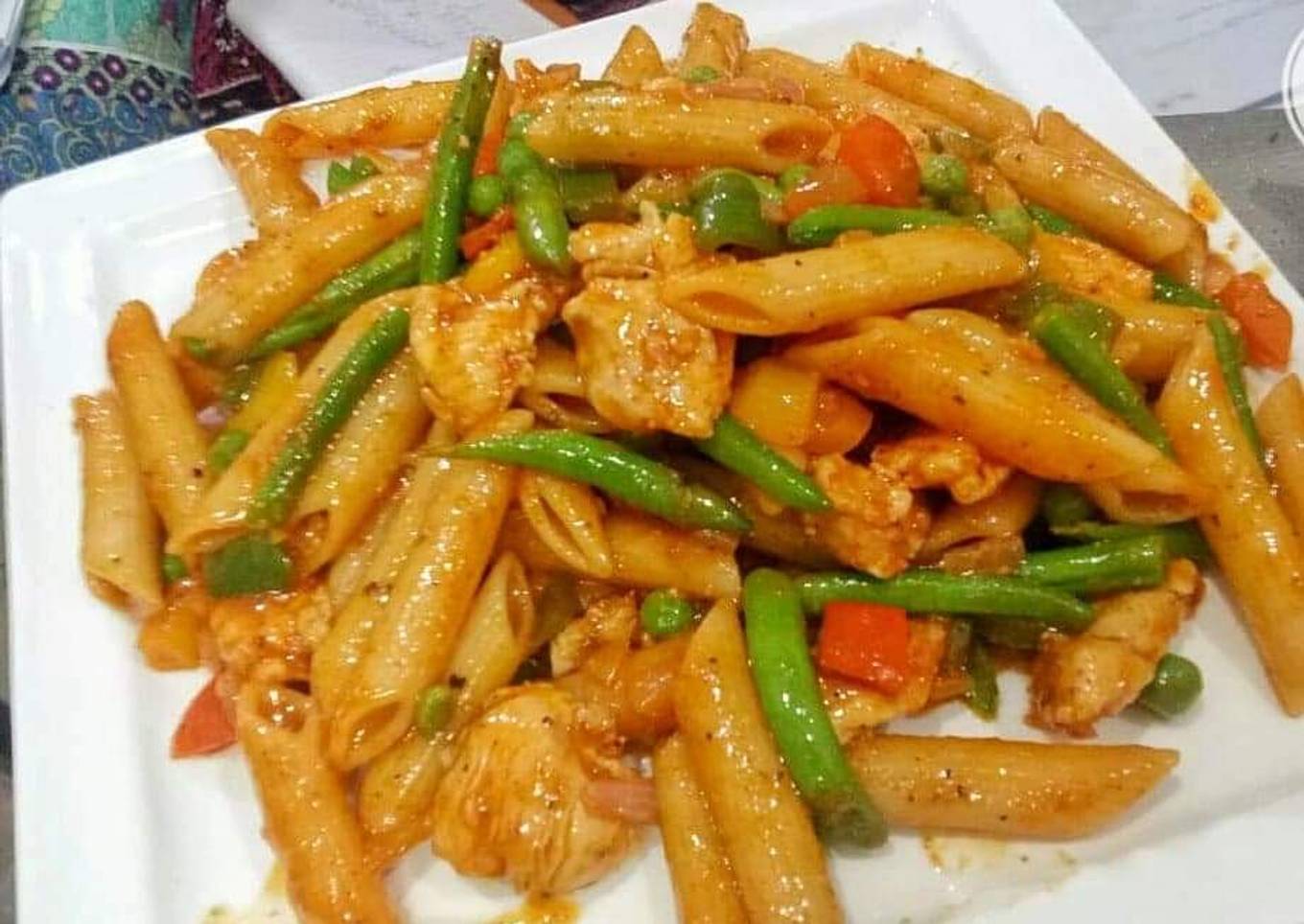 Recipe of Homemade Chicken chilli penne pasta