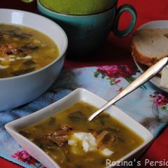 A picture of Omaj soup آش اوماج تبریزی.