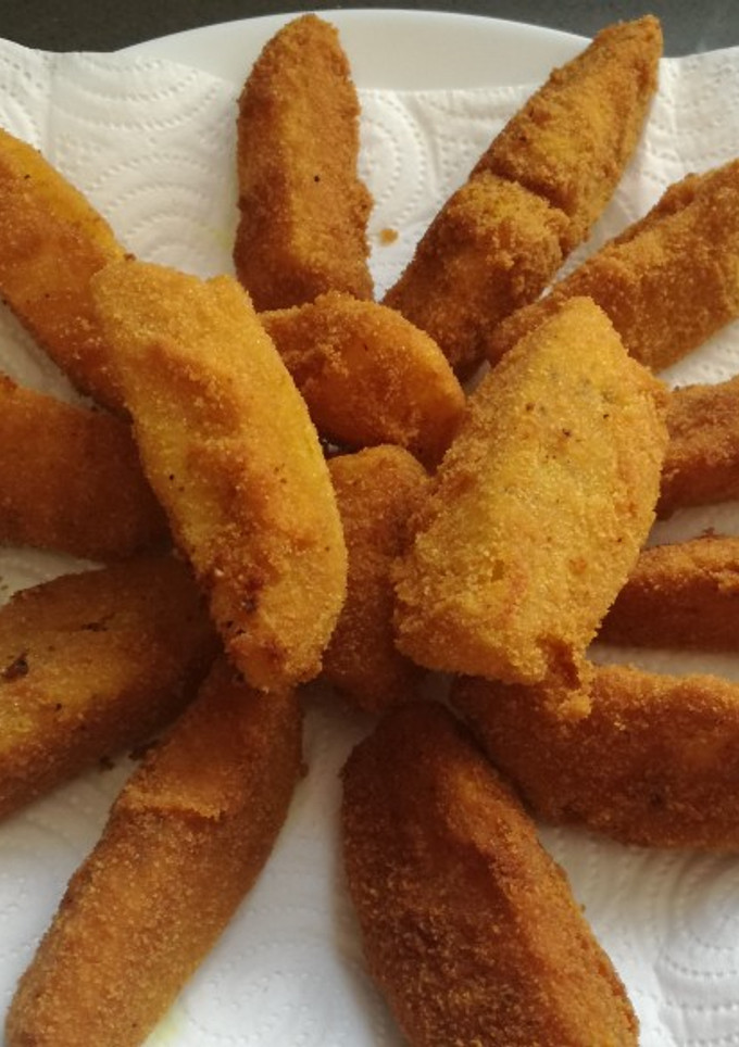 Una foto de Patatas rebozadas a la cúrcuma
