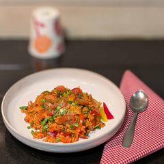 A picture of Mexican fried rice.