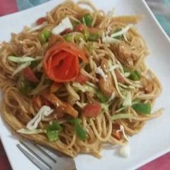 A picture of Mix veg chicken Speghatti.