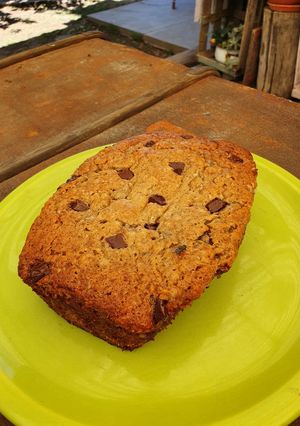 Una foto de Budín de banana con chocolate