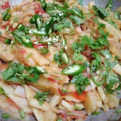 A picture of Aloo fries bhujiya.