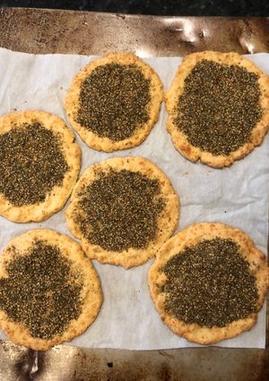 A picture of Zaatar keto bread.