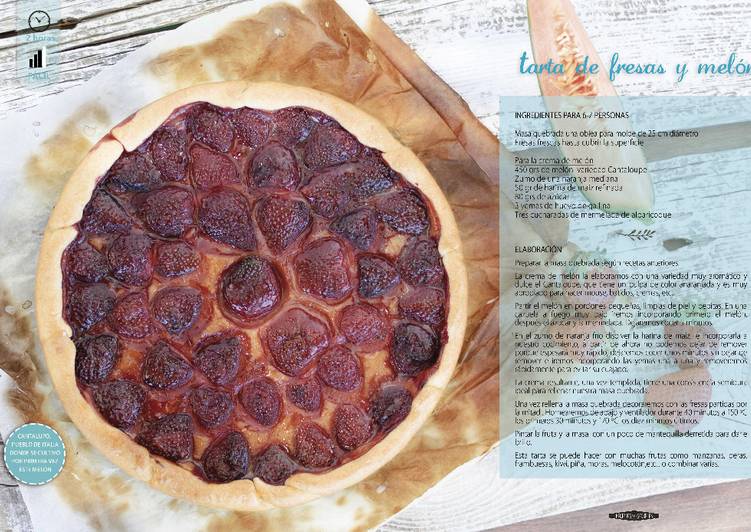 Tarta de fresas y melón