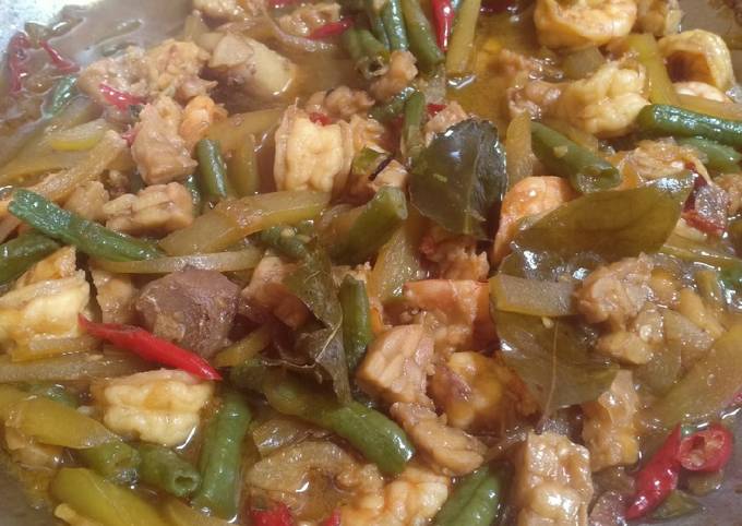 Resep Tumis Kecap Udang Dengan Tempe, kacang panjang dan labu siam oleh ...