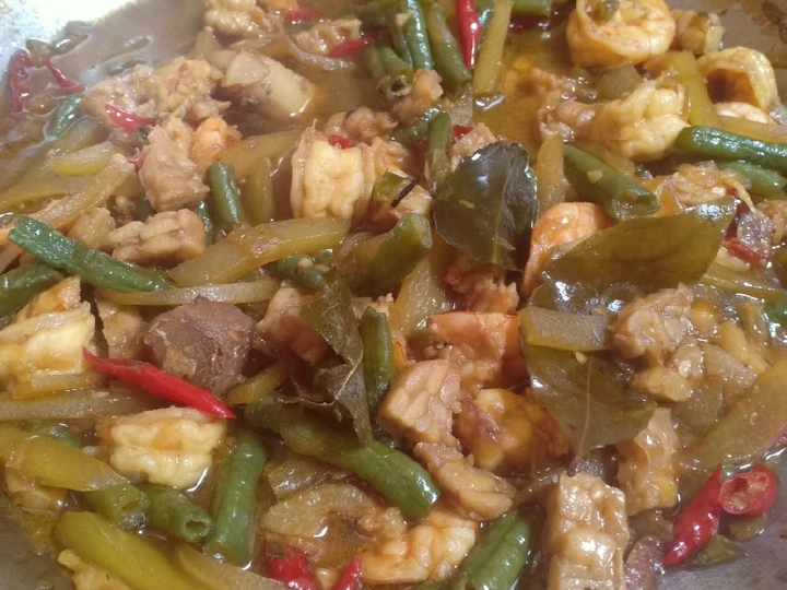 Langkah Mudah untuk Membuat Resep Tumis Kecap Udang Dengan Tempe, kacang panjang dan labu siam yang Bikin Ngiler Anti Ribet, Sempurna