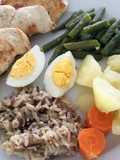 Pechugas de pollo con guarnición saludable