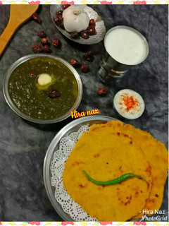 A picture of Makki Ki Roti Aur Sarson Ka Saag.