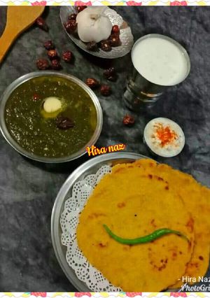 A picture of Makki Ki Roti Aur Sarson Ka Saag.