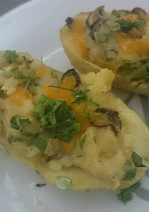 A picture of Twice baked potatoes.