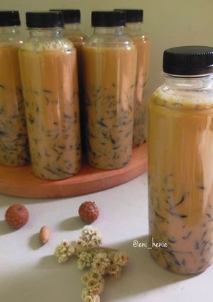 Foto resep 498. Es Jelly Cincau Serut Susu Gula Aren