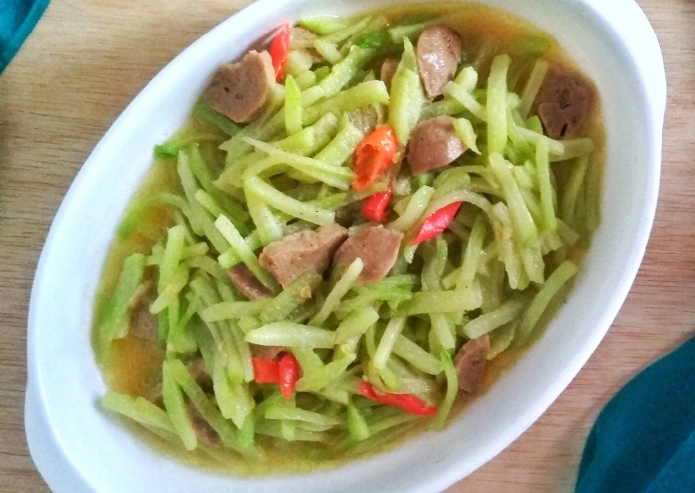 Tumis Labu Siam Bakso