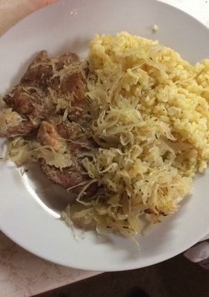 Káposztás tepsis tarja recept fotója