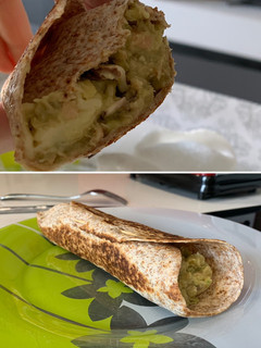 Una foto de Wrap rápido y saludable de aguacate con salmón