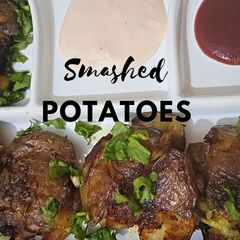 A picture of Smashed potatoes.