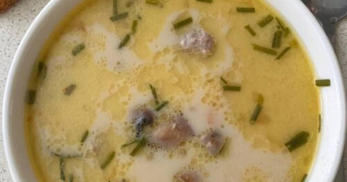Сырный суп с фрикадельками из индейки