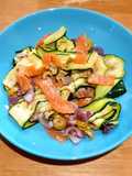 Ensalada Templada de Calabacín con Salmón Ahumado x