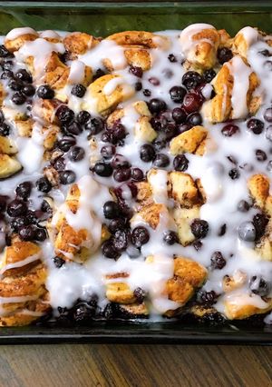 A picture of Blueberry Cinnamon Roll Bake#mycookbook.