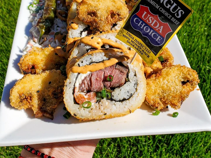 Easy Steps to Make Recipe 🐉Kïng Stëäk Süshï Röll🐉 that is Really Delicious, Appealing}