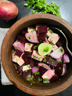 A picture of Beetroot & Tofu salad.