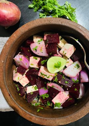 A picture of Beetroot & Tofu salad.