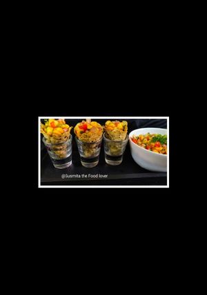 A picture of Corn chaat papad shots.