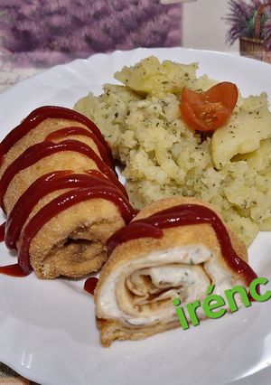 Duppla sajtos rántott palacsinta. 🥞🧀🥞 recept fotója