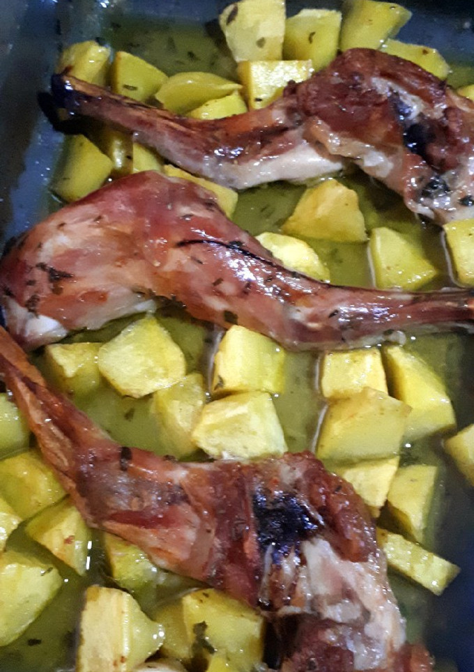 Una foto de Paletillas de conejo al horno