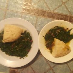 A picture of Fried spinach# festive contest @kakamega.