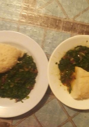A picture of Fried spinach# festive contest @kakamega.