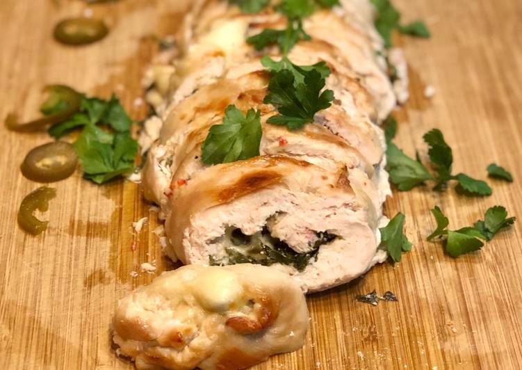 Recipe of Award-winning Mozzarella &amp; Jalapeño Chicken Roulade