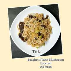 รูปของ Spaghetti Tuna Mushroom Broccoli (all fresh)