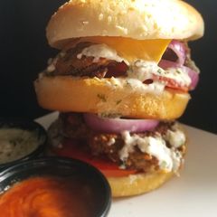 A picture of Chapli kebab Burger.