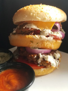 A picture of Chapli kebab Burger.