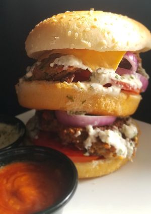 A picture of Chapli kebab Burger.