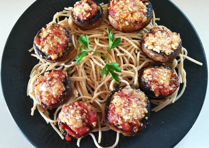 Mini pizzas de champiñones