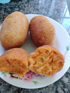 Una foto de Croquetas de bacalao a la gallega