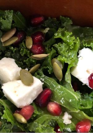 A picture of Kale and feta salad.