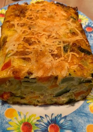 Una foto de Pastel de calabacín y jamón serrano