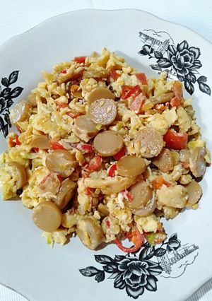 Foto resep Orak arik telur sosis simpel