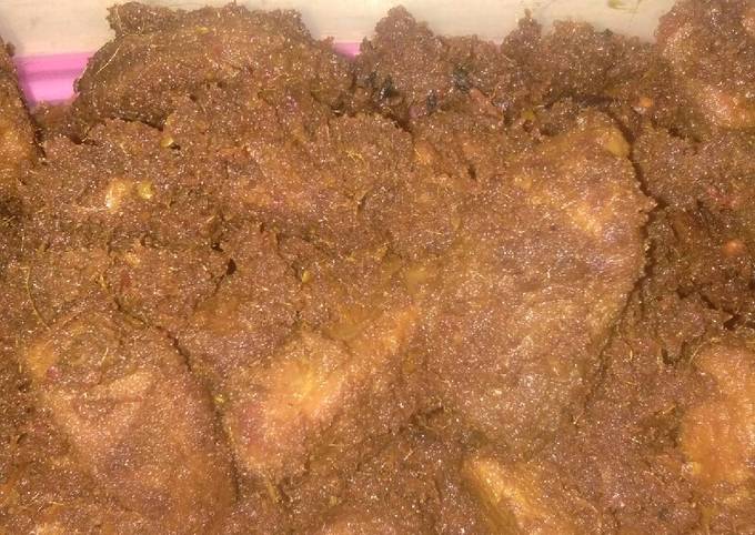 Rendang kering daging sapi