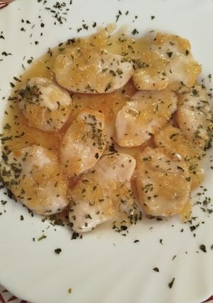 Foto principal de Filetes fino de solomillo de pavo con salsa dulce de cebolla