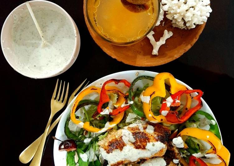 Yoghurt paprika tilapia with blue cheese dressing Yoghurt paprika tilapia with blue cheese dressing