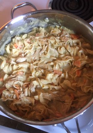 A picture of Creamy chicken noodle skillet.