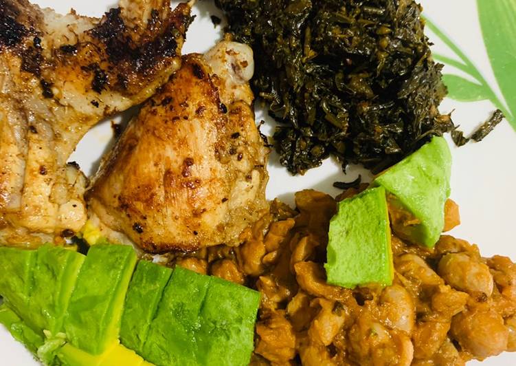 Easiest Way to Prepare Chicken, beans and greens in 14 Minutes for Young Wife