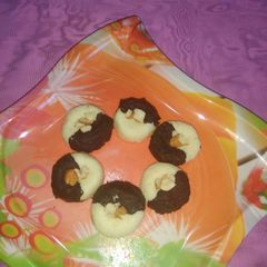 A picture of Chocolate vanilla sandesh.